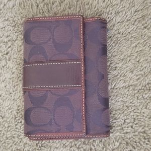 Purple Coach Trifold Wallet
